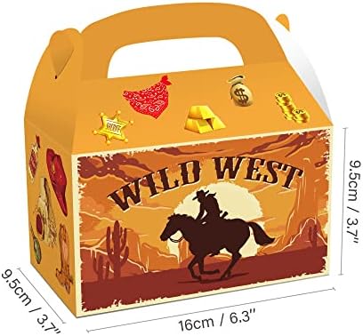 12 Pack Western Cowboy Party Favorit Tretirajte box Wild West Boy Baby Tema za tuširanje Priključuje Cowboy
