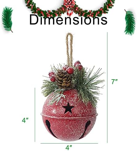 Božić imela zvona, 5-inčni dvodijelni Božić dekorativna zvona, dekorativni viseći ukrasi i svečana