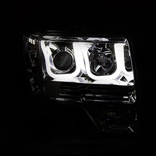 AnzoUSA 111263 crni u-Bar stil Amber projektor farovi za Ford F-150