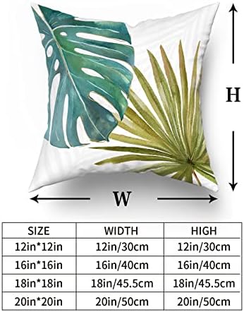 Olive Green Tropicl Listov pokriva se 20x20 inča Monstera banana palmični list kauč jastučni jastuk botanički