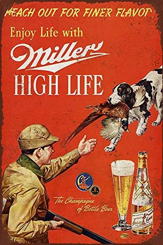 Novi Limeni znak 1958 Miller pivo i fazan lov aluminija metalni znak 8x12 inča