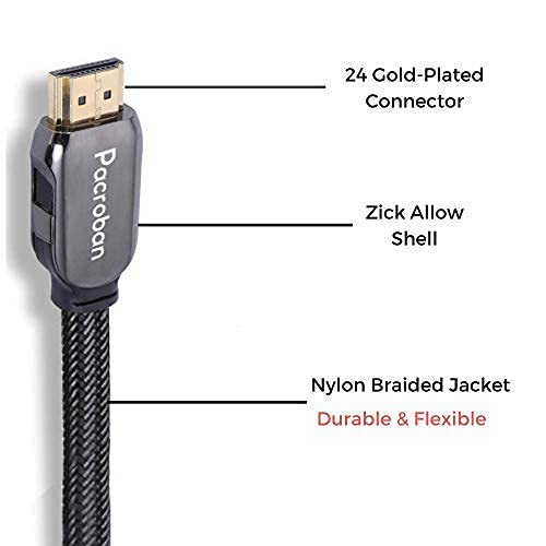 Pacroban 8K certificirani HDMI 2.1 pleteni kabl CL3 Nazivne nosače 48Gbps ultra brzina, 10k