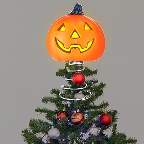 Halloween bundevin božićno stablo sa postoljem i toplim bijelim LED svjetlima sezonski ukrasi