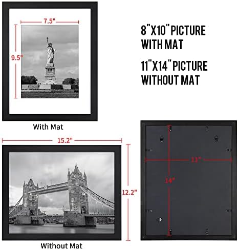 Fun Memories 11x14 okvir za slike Crni Drveni okviri za fotografije Set slika sa 2 ekrana