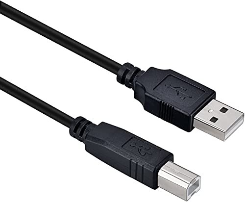 Digitmon 10 ft crni A-muški do B-muški USB 2.0 brzi kabel za štampač za HP OfficeJet Pro 9015E