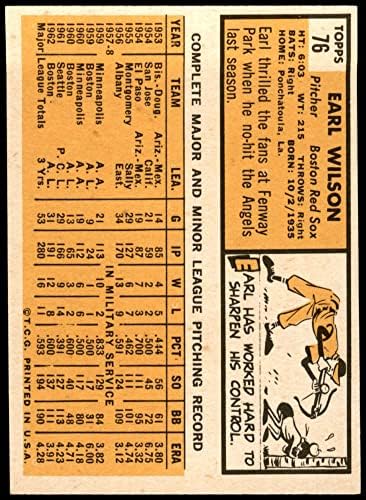 1963 gornje liste # 76 Earl Wilson Boston Red Sox Nm / MT Red Sox