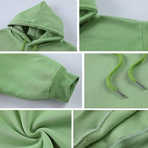 Ženska kapuljača zelena biljka Print Crckstring Ležerne prilike pulover Dukserice s kapuljačom
