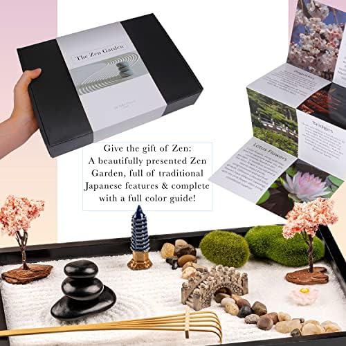Island Falls Home Zen Garden Kit 11x8u prekrasnom Premium japanskom Mini Rock Gardenu Poklon Set. Dom,