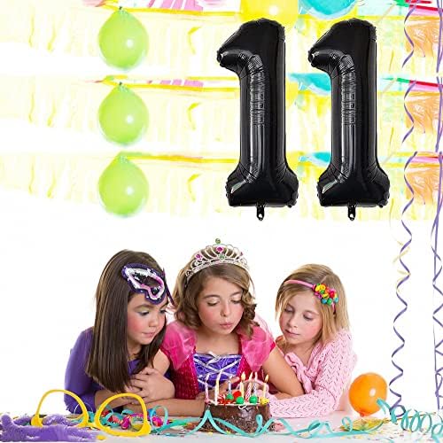 Black 11 brojenski baloni 40-inčni baloni Jumbo folije ad-balon za dječak djevojčica 11. rođendan