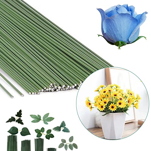 Naudilife 100pcs plastična cvjetna stabljika, umjetna cvijeća, biljna žičana žica zelena cvjećara, idealna za osobu zanata, 18cm i 25cm