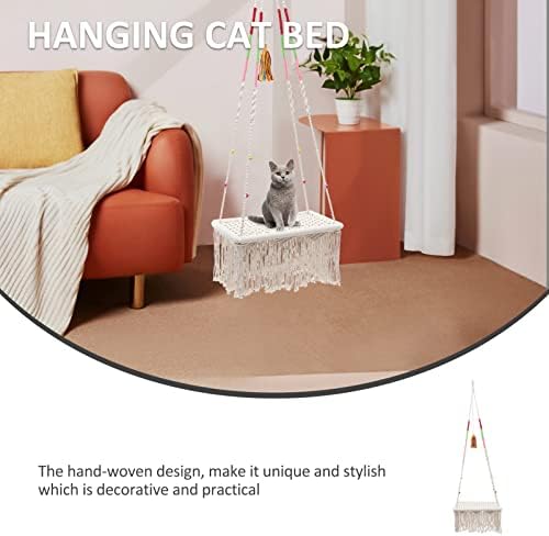 PATKAW tkana tapiserija na zidu viseća viseća mačka macrame mačka viseća mreža Bohomian Kitten Swing