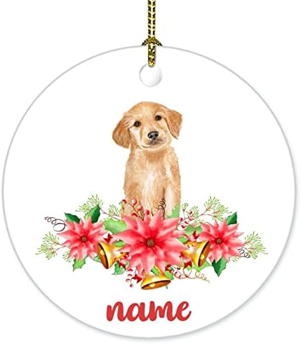 Personalizirani Ornament sa imenom psa za kućne ljubimce keramički Božićni Ornament okrugli dekor drveta za pse, spomen obilježje sjećanja na kućne ljubimce za ljubitelje pasa, uspomena na američkog koker španijela,poklon simpatije za gubitak kućnih ljubimaca