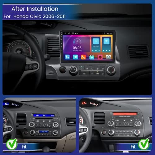1GB + 32GB za Honda Civic 2006 2006 2008 2009 2010 2011 Android 11 Car Stereo 9 inčni zaslon osjetljiv na dodir GPS auto radio sa Bluetooth-om i sigurnosnim kopijama Ogledalo Zirkolo