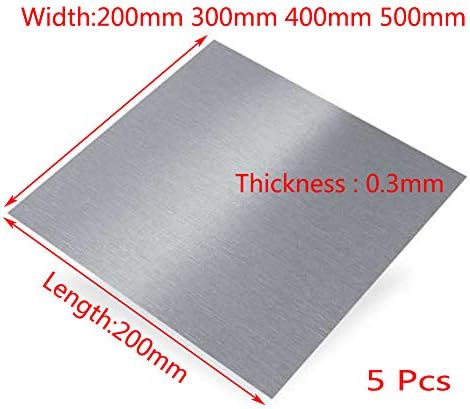 Zerobegin Aluminijumski lim, čisti aluminijum,za obradivost i Zavarivost DIY mašinski deo, Debljina: 0,3 mm, Širina 500 mm