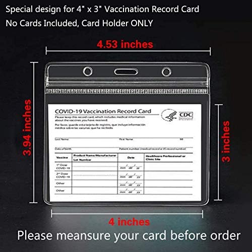 5 Pack CDC kartica za vakcinaciju 4 x 3 inča za rekordne kartice za imunizaciju vakcine, bistri vinil plastični