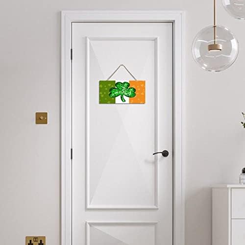 Personalizovano Shamrock Irska djetelina Listovi visi sa drvenim znakovima 6x12in Sretan Day Sv. Patricka