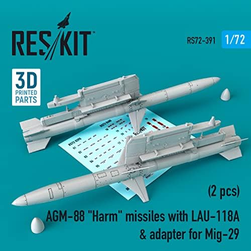 Reskit RS72-0391 1/72 AGM-88 Harm rakete sa LAU-118 & Adapter za Mig-29