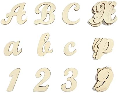 2 inča 458 kom drvena kurzivna slova brojevi zanati nedovršena drvena Abeceda slova abeceda brojevi 0-9 sa dodacima za zidni dekor