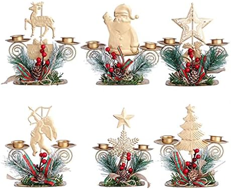 GFDFD Božić Candle Lantern Iron Santa Claus Snowflake svijećnjak Nova Godina trpezarijski stol Božić ukras (boja: a, veličina
