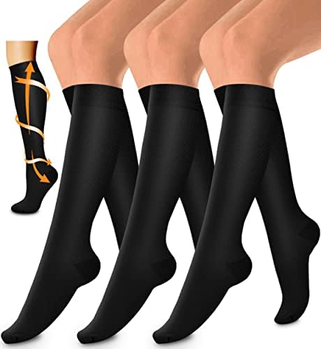 Laite Hebe 3 paketa medicinske kompresijske čarape-kompresijska čarapa za žene i muškarce-najbolje za trčanje,