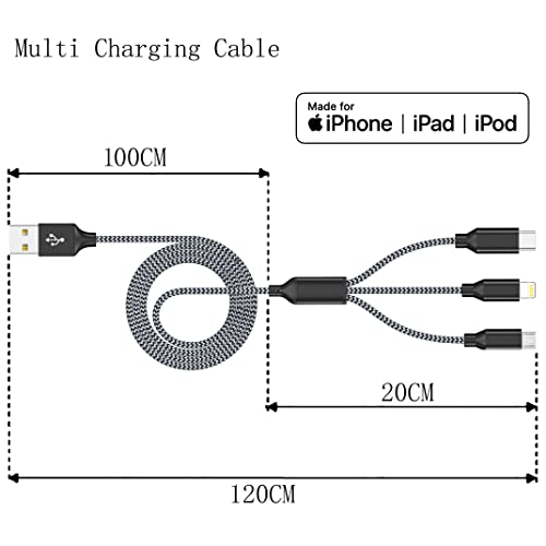 Višestruki kabl za punjač, ​​3FT višestruki kabel za punjenje USB za punjenje 3 u 1 Više telefonski kabel punjača