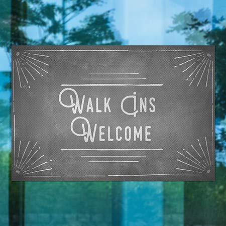 CGSignLab |& 34; Walk Ins welcome-Chalk ugao perforirani prozor Decal | 30& 34;x20& 34;