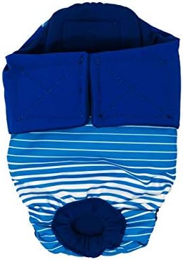 Barkertime Kraljevsko plava na plavim prugama vodootporna vrhunska pelena za mačke, S, sa pantalonama sa rupom za rep za pišanje, prskanje, Inkontinentne mačke-proizvedeno u SAD