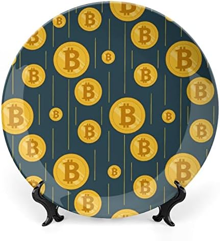 Zlatna kiša Bitcoina keramičke kosti Kina Dekorativne ploče sa štandom viseći ukrasima Ploče za večeru