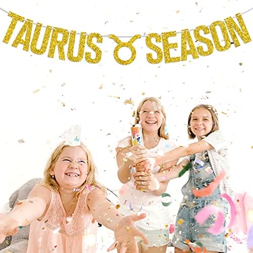 Taurus Sezona Banner, Taurus Rođendanski dekor za rođendan - 12 Constellation Theme Rođendanska zabava za ukrašavanje,