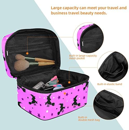 ECMRad prijenosni torba za šminku vještica Halloween Print Veliki kapacitet sa patentnim zatvaračem