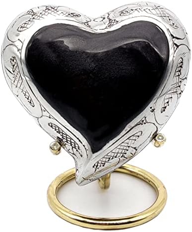 Siva urna za uspomenu na srce-Mini urna za pepeo mala ručno izrađena urna za kremaciju za pepeo -