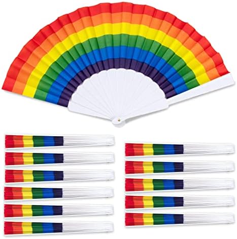 Ventilatori Matican Rainbow, ventilatori od 12 paketa, dugih LGBTQ prijenosni sklopivi ventilatori, sklopivi navijači za ruke