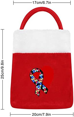 Ripbon Heart Autism Alism Badge Torbe Nova godina Svečana torbica Xmas Sack za dekoraciju za odmor