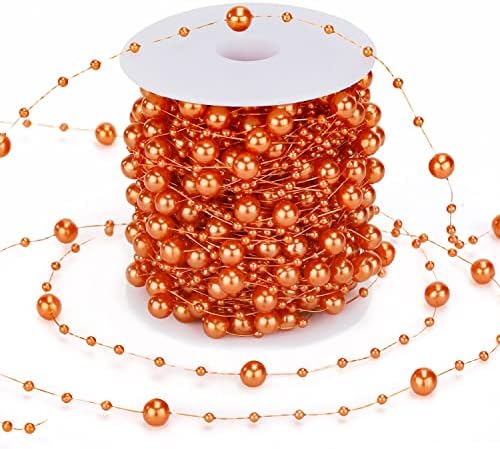 Supzone 99 stopa božićne perle Garland Artificial Pearls Lanac plastične perle Rola za božićnu vjenčanje praznične zabave Početna Zatvoreni na otvorenom Diy Crafts
