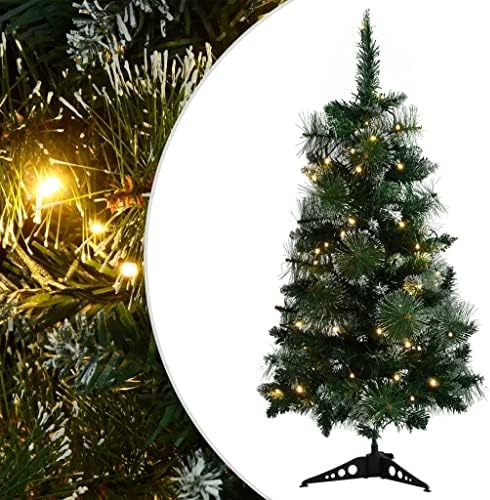 Vidaxl umjetno božićno drvce sa postoljem i LED-ima zeleno 35.4 PVC