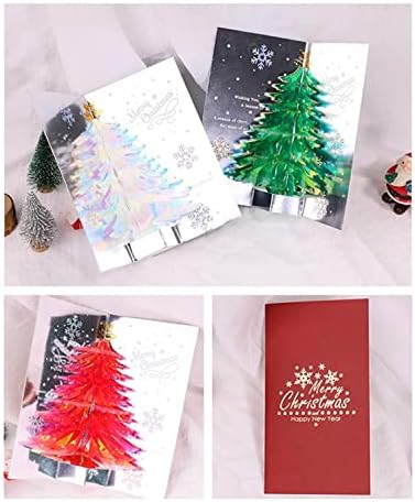 NC Pop up karticu 3D božićno stablo pozdrav sa ukrasima za dizajn koverta za zimsku osobu za odmor
