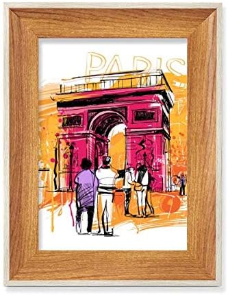 MCJS trijumfalni luk Pariz Francuska ručni crtež Desktop drveni okvir za fotografije prikaz