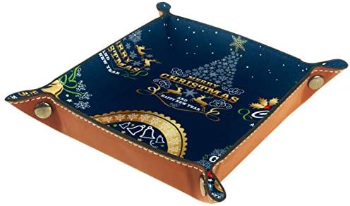 Božićne ambleme značke naljepnice s plavom pozadinom Organizator pladanj kutije za skladištenje stakla Promjena ladice za pladanj tastera novčanik kutije za skladištenje ladica za skladištenje ležišta, 20.5x20.5cm
