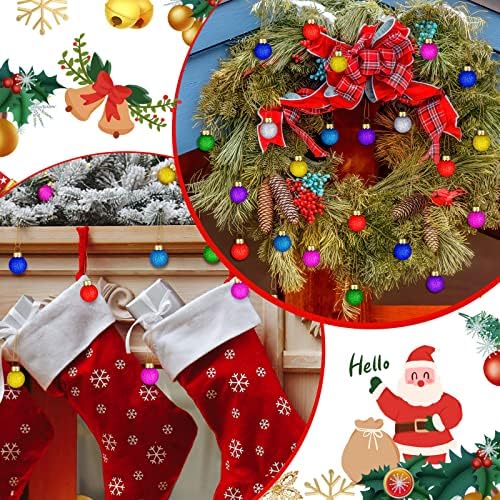200 kom 1 inčni Božić Mini Glitter Glass Ball višebojni ukrasi Set božićno drvo dekoracije minijaturne kugle