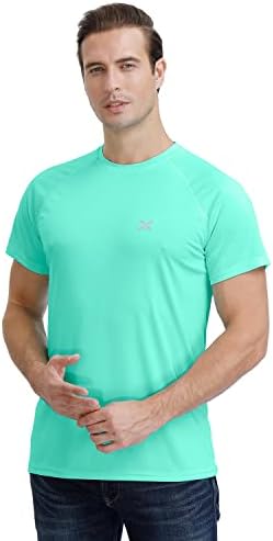 Corna muške kratke majice s kratkim rukavima vlage Wicking Cool vanjske atletske košulje, upf 50+