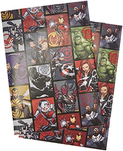 Dječački papir za umotavanje superheroja - Marvel Hero papir za umotavanje-dječaci Marvel The Avengers