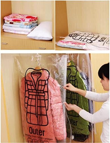 Alipis 2pcsbag Garment Xcm s torba za odlaganje sortiranje odjeće sa strane vakum-Clear veličina viseća
