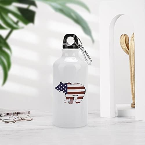 Američka zastava nose sportske aluminijske boce za sportske vodene boce sa karabinom i zapletom