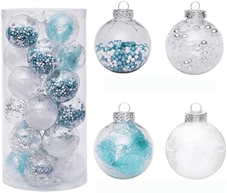 YYCRAFT Shatterproof Clear Plastic Božić Ball Ornamenti 6CM Božić Balls Baubles Set sa punjenim delikatan dekoracije