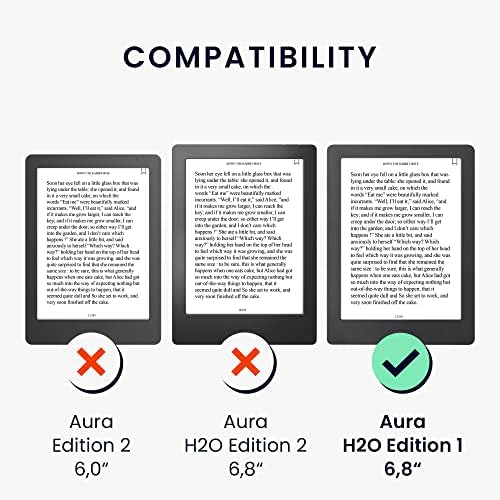 kwmobile Case kompatibilan sa Kobo Aura H2O izdanje 1-Book Style PU Koža e-čitač Cover Folio Case-lavanda