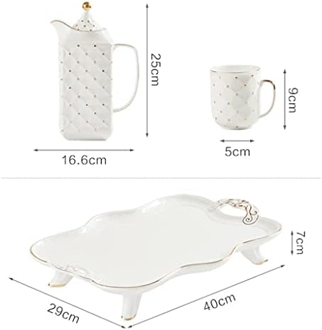 ZLXDP 8 komada bijelog porculanskog čaja za kavu sa zlatnim tačkima keramički čajnik za skladištenje