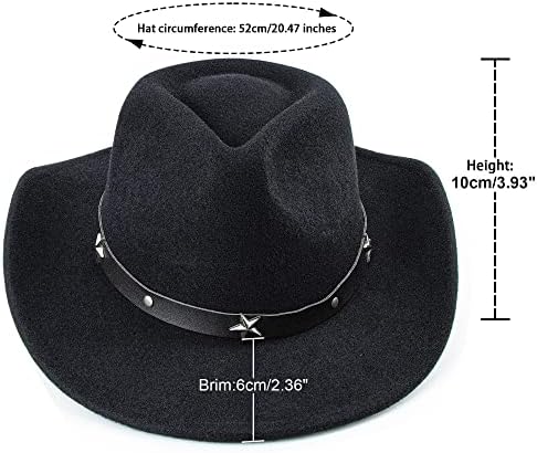 Western Cowboy cowgirl šešir za djecu dječaci djevojke filc Fedora šeširi Crni