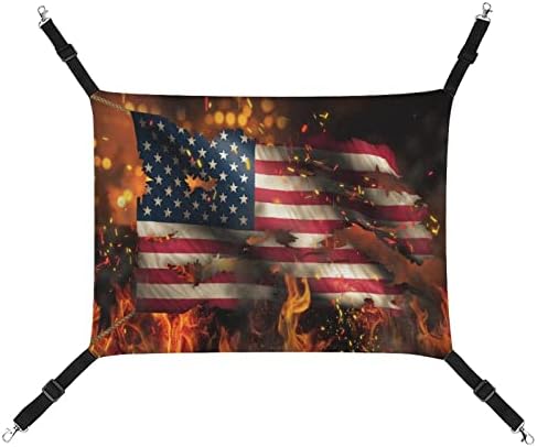 Burning SAD Zastava viseća mreža za kućne ljubimce, sklopiva za lako nošenje kreveta za mačke