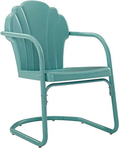 Crosley namještaj CO1029-BL Tulip Retro vanjski metalni 2-dijelni set fotelja, pastelno plavi saten