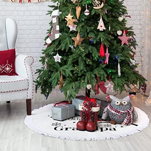 Imam ugao na nebu i ja ga zovem djede Xmas Tree Mat, suknja za božićnu drvcu sa fringed, snježna pahuljica suknja 30 x30 za rustikalnu božićnu zabavu Xmas Tree Decor Dekor za odmor